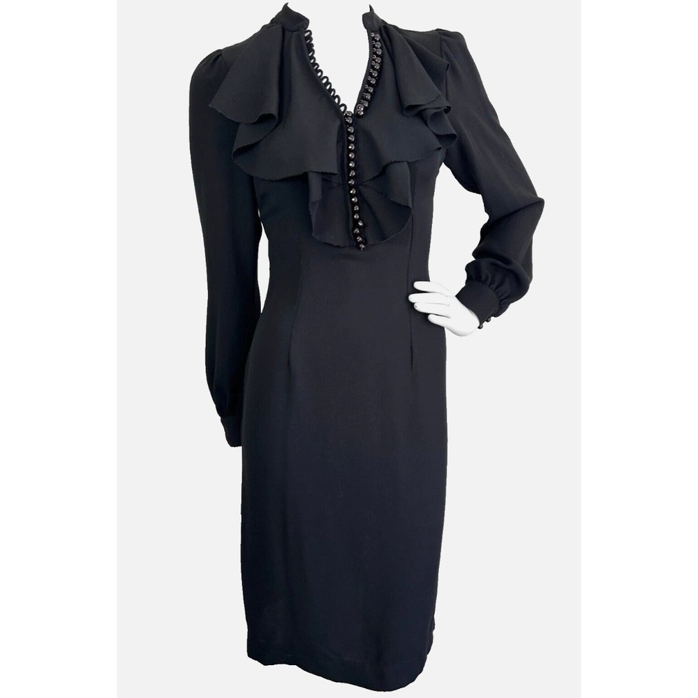 Twenty8Twelve Black Holly Ruffle Midi Dress 2 Whimsigoth Goth Romantic Coquette